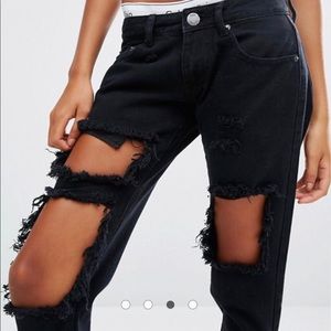 Liquor N Poker jeans with extreme distressing